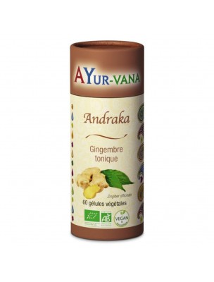 Andraka (Gingembre indien) Bio - Gingembre tonique 60 gélules - Ayur-Vana