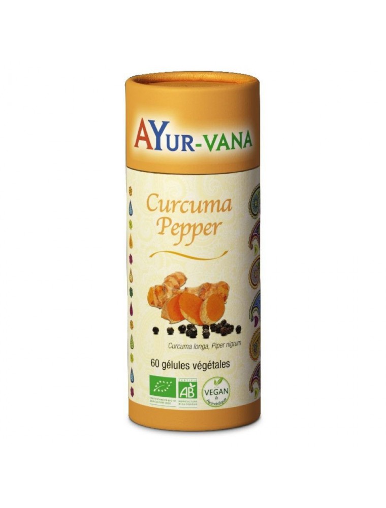 Curcuma Pepper Bio - Confort articulaire 60 gélules - Ayur-Vana Curcuma Pepper Bio - Confort articulaire 60 gélules - Ayur-Vana