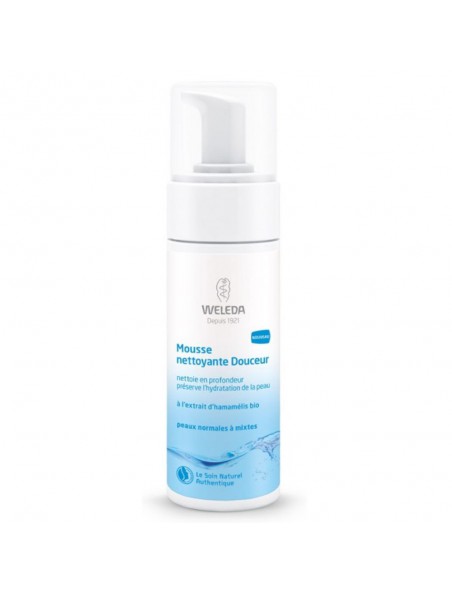 Image principale de Mousse nettoyante Douceur - Nettoie en profondeur Flacon pompe 150 ml - Weleda