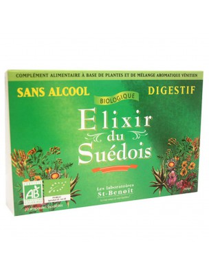 Image de Elixir du Suédois Sans Alcool Bio - Digestif 20 ampoules - Saint-Benoît depuis Commandez les produits Saint-Benoît à l'herboristerie Louis