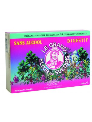 Image de Swedish Elixir Sans Alcohol - Digestive 20 phials - Saint-Benoît depuis The elixir of the Swede with digestive, tonic and depurative benefits