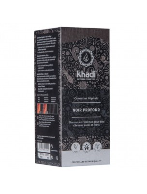 Image de Coloration Noire - Henna and Ayurvedic Herbs Powder 100g - Khadi depuis In the heart of nature