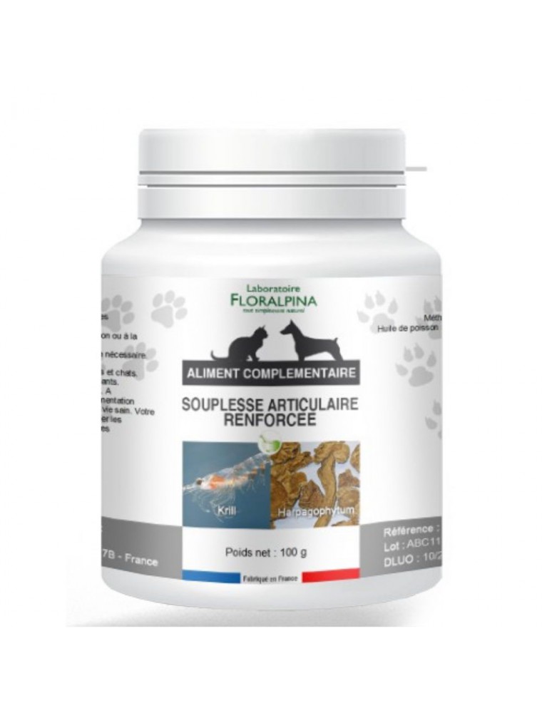 Complexe Souplesse Articulaire Renforcée - Articulations Chiens et Chats 100g - Floralpina Complexe Souplesse Articulaire Renforcée - Articulations Chiens et Chats 100g - Floralpina