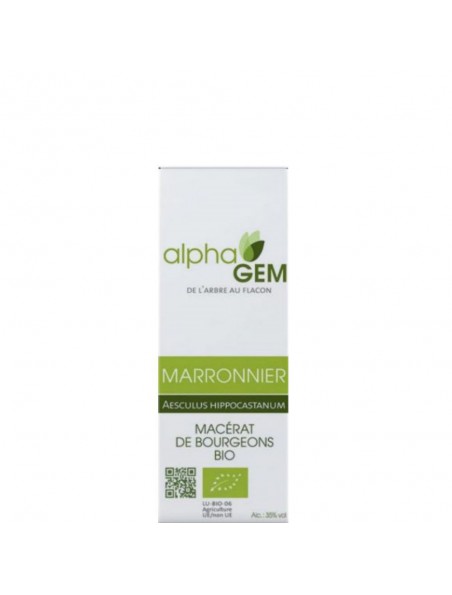 Image principale de Marronnier Macérat de bourgeons Bio - Aesculus hippocastanum 15 ml - Alphagem