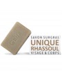 Image de L'unique, with Rhassoul clay - Superfatted Soap 100 g Gaiia via Buy Soap Box - Stainless steel in its linen pouch -