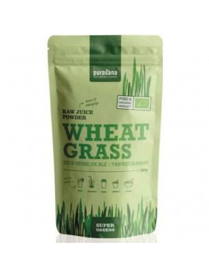 Image de Jus d'Herbe de Blé en poudre Bio - Immunité et Détox SuperGreens 200g - Purasana depuis Graines de Chia Bio - Fibres et Nutriments SuperFoods 400g - Purasana