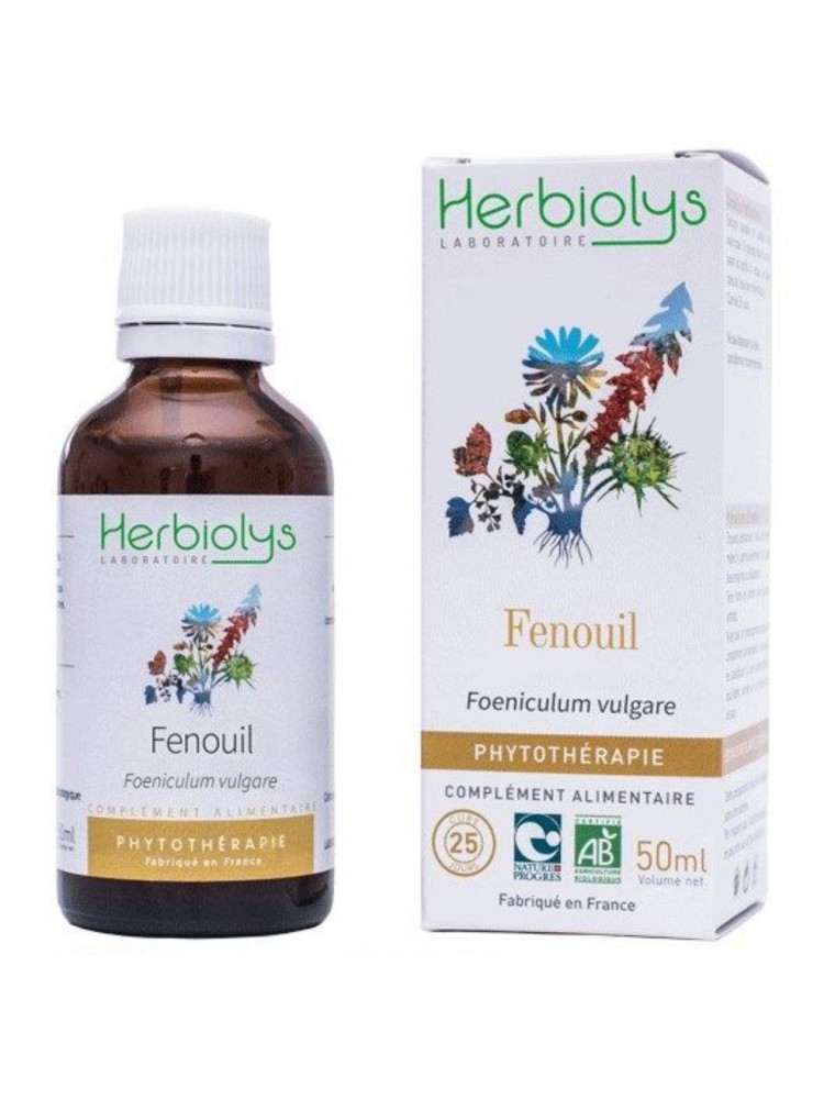 Image principale de la modale pour Fenouil Bio - Ballonnements et Ventre plat Teinture-mère Foeniculum vulgare 50 ml - Herbiolys