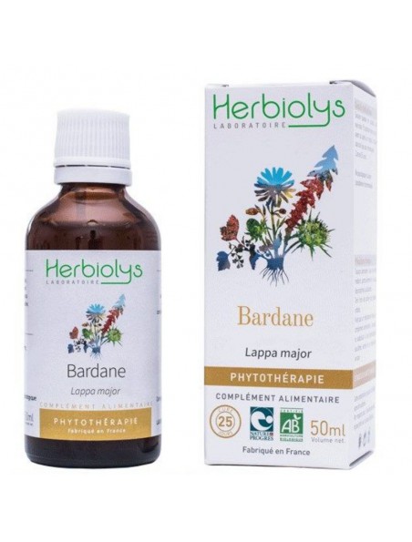 Image principale de Bardane (Grande Bardane) Bio - Dépuratif et Peau Teinture-mère Arctium lappa (Lappa major) 50 ml - Herbiolys