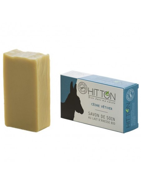 Achetez Savon au Lait d'ânesse Bio - Cèdre Vétiver 100 grammes - Hitton à l'herboristerie Louis Image principale de Savon au Lait d'ânesse Bio - Cèdre Vétiver 100 grammes - Hitton