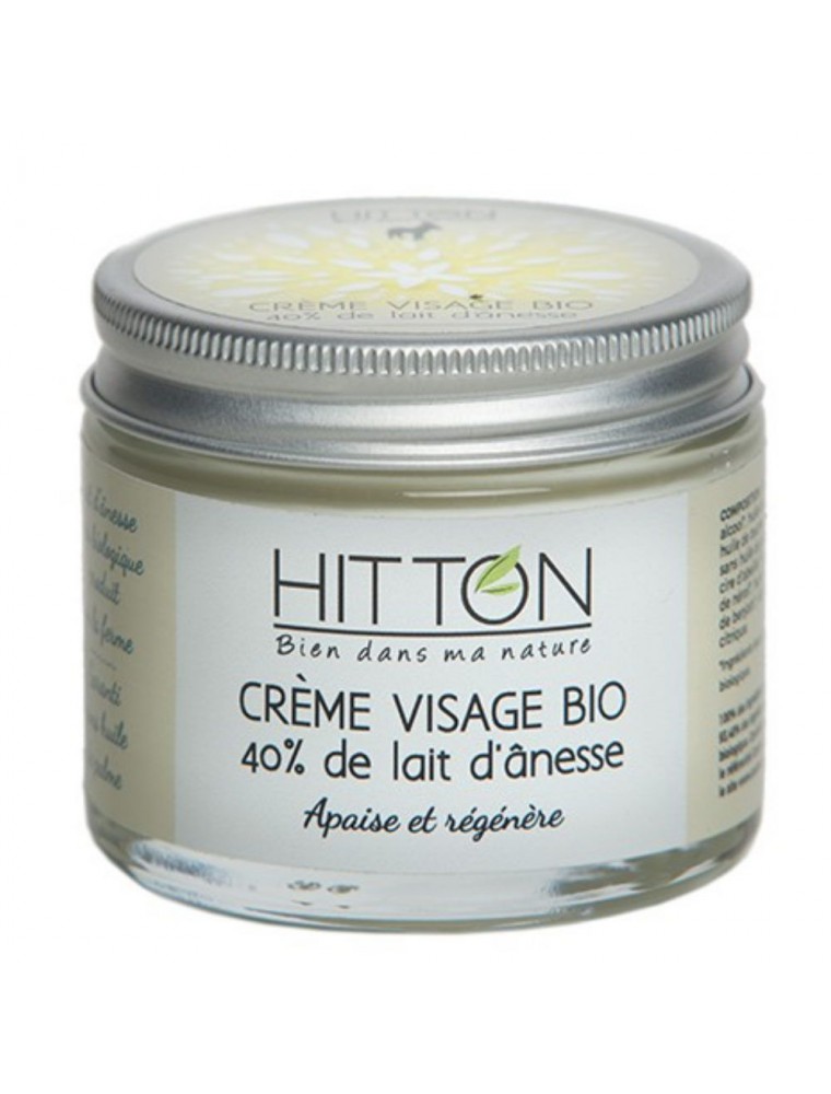 Image principale de la modale pour Crème Visage au Lait d'ânesse Bio - Apaisante et Régénérante 50 ml - Hitton
