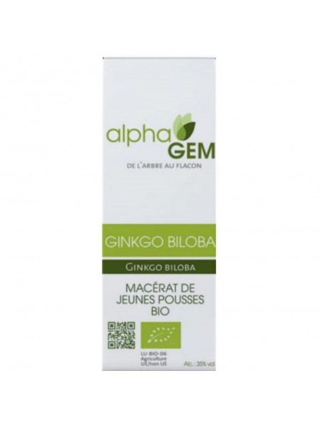 Image principale de Ginkgo Macérat de jeunes pousses Bio - Ginkgo biloba 50 ml - Alphagem