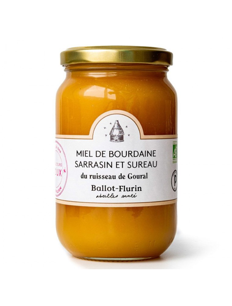 Miel de Bourdaine, Sarrasin et de Sureau Bio 480 g - Fruité et Gourmand - Ballot-Flurin Miel de Bourdaine, Sarrasin et de Sureau Bio 480 g - Fruité et Gourmand - Ballot-Flurin