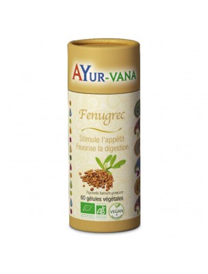 Image de Fenugrec Bio - Digestion et Appétit 60 gélules - Ayur-Vana depuis Achetez les produits Ayur-vana à l'herboristerie Louis