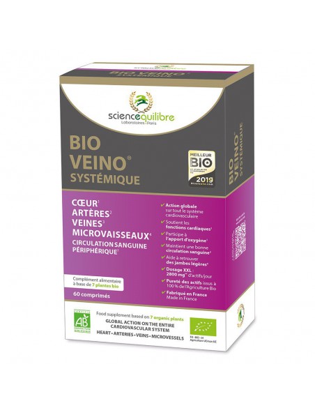 Image principale de BIO VEINO systémique - Circulation sanguine 60 comprimés - Sciencequilibre