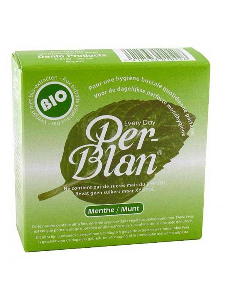 Achetez Dentifrice en poudre Menthe - 30 grammes - Per-Blan à l'herboristerie Louis Image principale de Dentifrice en poudre Menthe - 30 grammes - Per-Blan