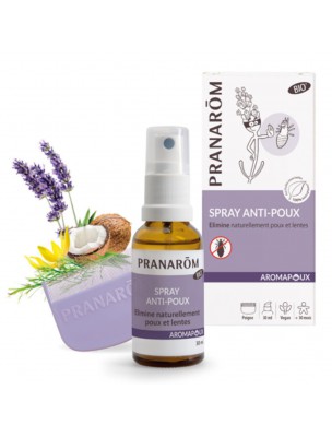 Image de Aromapoux Bio - Anti-lice spray Hair lotion and comb 30 ml - Pranarôm depuis Essential oil synergies for children