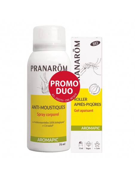 Aromapic Spray corporel Bio et Roller après-piqûres Bio Bio - Anti-moustiques - Pranarôm Aromapic Spray corporel Bio et Roller après-piqûres Bio Bio - Anti-moustiques - Pranarôm