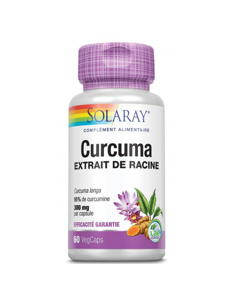 Image principale de la modale pour Curcuma 300 mg - Articulations 60 capsules végétales - Solaray
