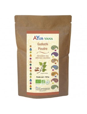 Image de Guduchi poudre Bio - Défenses naturelles 150 grammes - Ayur-Vana via Amalaki poudre Bio - Tonique | Achetez chez Ayur-Vana