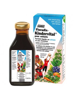 Image de Floradix Kindervital - Croissance des enfants 250 ml – Salus via Sapin Macérat de bourgeons Bio - Abies alba - Alphagem