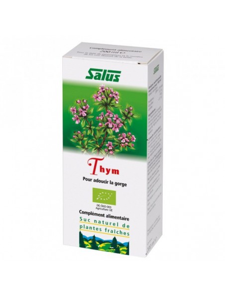 Achetez Thym Bio - Respiration Jus de plante fraîche Thymus vulgaris 200 ml – Salus à l'herboristerie Louis Image principale de Thym Bio - Respiration Jus de plante fraîche Thymus vulgaris 200 ml – Salus