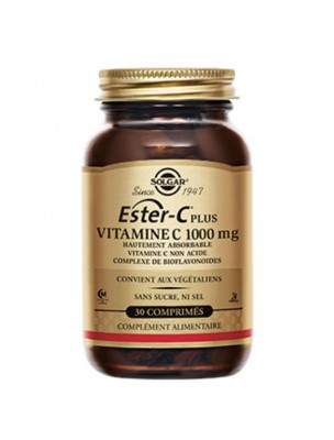Ester-C Plus 1000 mg - Défenses immunitaires 30 comprimés - Solgar