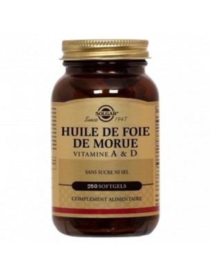 Image de Cod Liver Oil - Immunity & Bone Building 250 capsules - Solgar depuis Buy the products Solgar at the herbalist's shop Louis