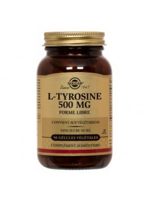 Image de L-Tyrosine - Tonus and emotions 50 capsules - Solgar depuis Amino acids necessary for the body