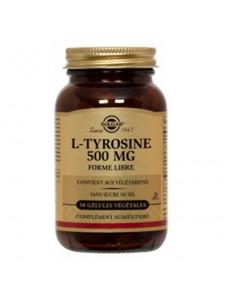 L-Tyrosine - Tonus et émotions 50 gélules - Solgar