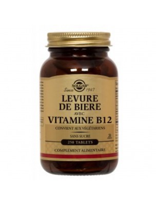 Image de Brewer's yeast and vitamin B12 - Nutritional deficiency, skin, hair and nails beauty 250 tablets - Solgar depuis Buy the products Solgar at the herbalist's shop Louis