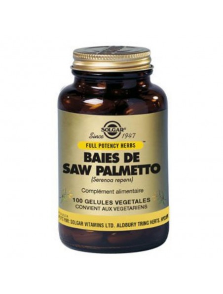 Image principale de Saw Palmetto (Serenoa repens) - Prostate 100 gélules végétales - Solgar