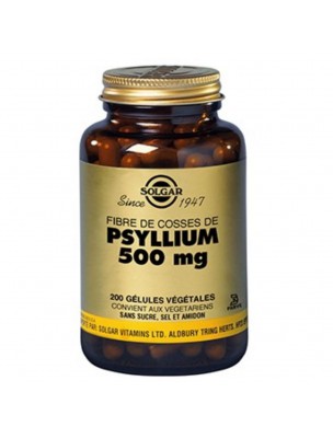 Image de Psyllium blond - Transit and appetite suppressant 200 capsules Solgar depuis Nutritive fibres beneficial for transit and digestion