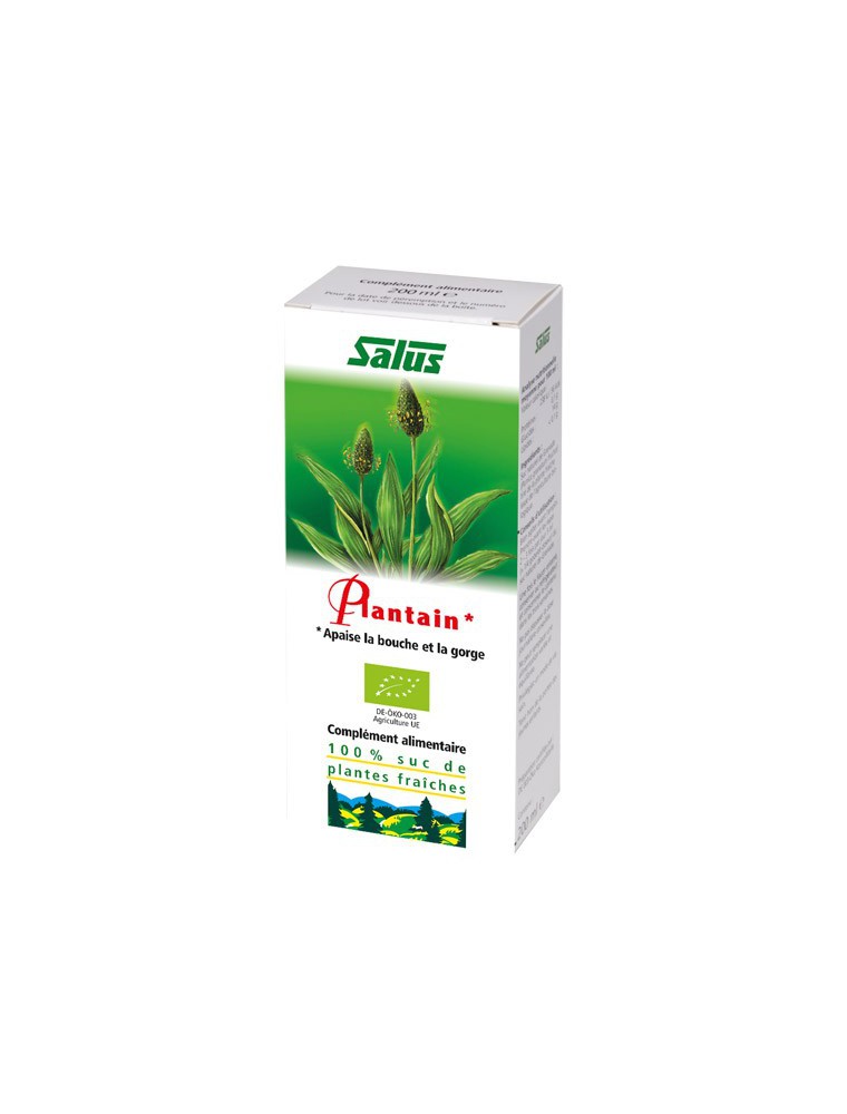 Image principale de la modale pour Plantain Bio - jus de plante fraîche 200 ml - Salus