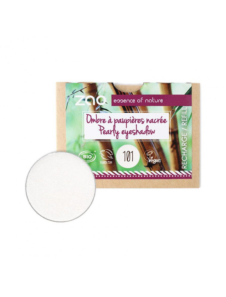 Recharge Ombre à paupières nacrée Bio - Blanc 101 3 grammes - Zao Make-up Recharge Ombre à paupières nacrée Bio - Blanc 101 3 grammes - Zao Make-up