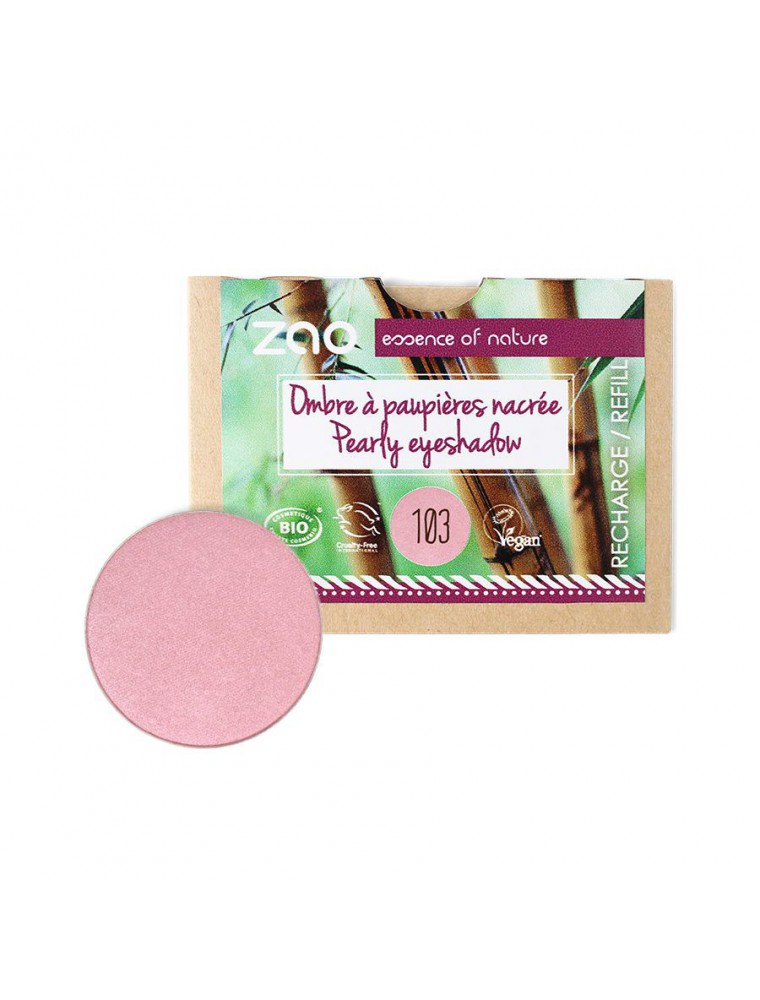 Recharge Ombre à paupières nacrée Bio - Vieux rose 103 3 grammes - Zao Make-up Recharge Ombre à paupières nacrée Bio - Vieux rose 103 3 grammes - Zao Make-up