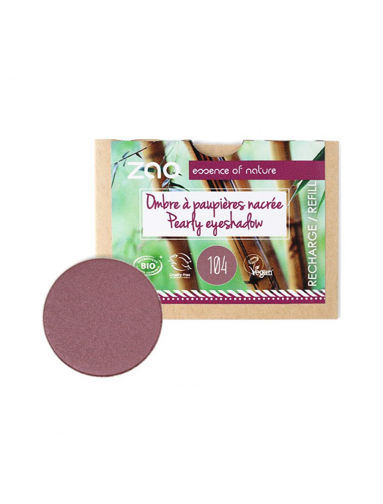 Recharge Ombre à paupières nacrée Bio - Grenat 104 3 grammes - Zao Make-up Recharge Ombre à paupières nacrée Bio - Grenat 104 3 grammes - Zao Make-up