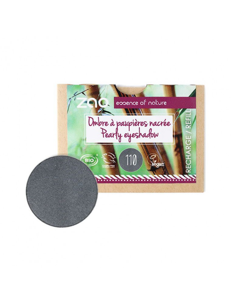 Recharge Ombre à paupières nacrée Bio - Gris métal 110 3 grammes - Zao Make-up Recharge Ombre à paupières nacrée Bio - Gris métal 110 3 grammes - Zao Make-up