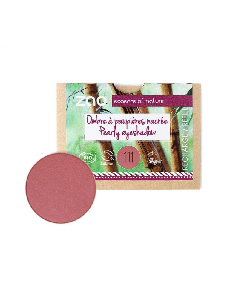 Recharge Ombre à paupières nacrée Bio - Rose pêche 111 3 grammes - Zao Make-up Recharge Ombre à paupières nacrée Bio - Rose pêche 111 3 grammes - Zao Make-up