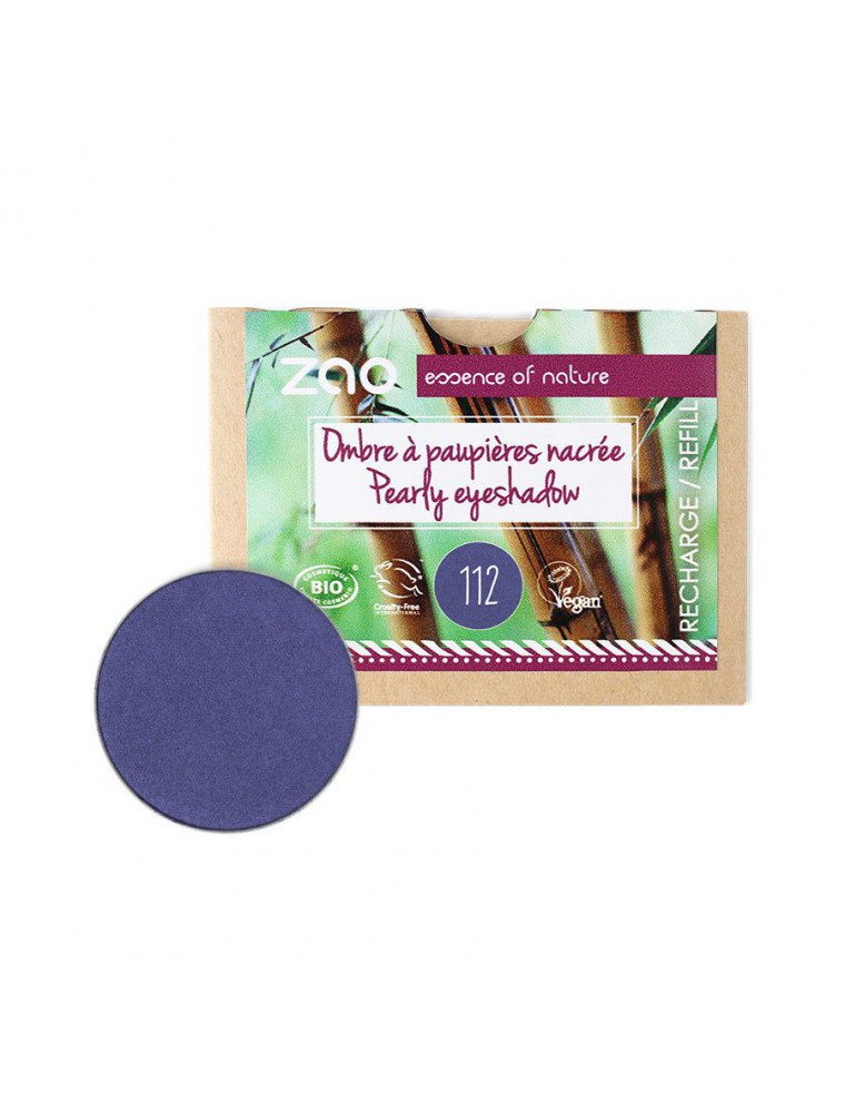 Recharge Ombre à paupières nacrée Bio - Bleu saphir 112 3 grammes - Zao Make-up Recharge Ombre à paupières nacrée Bio - Bleu saphir 112 3 grammes - Zao Make-up