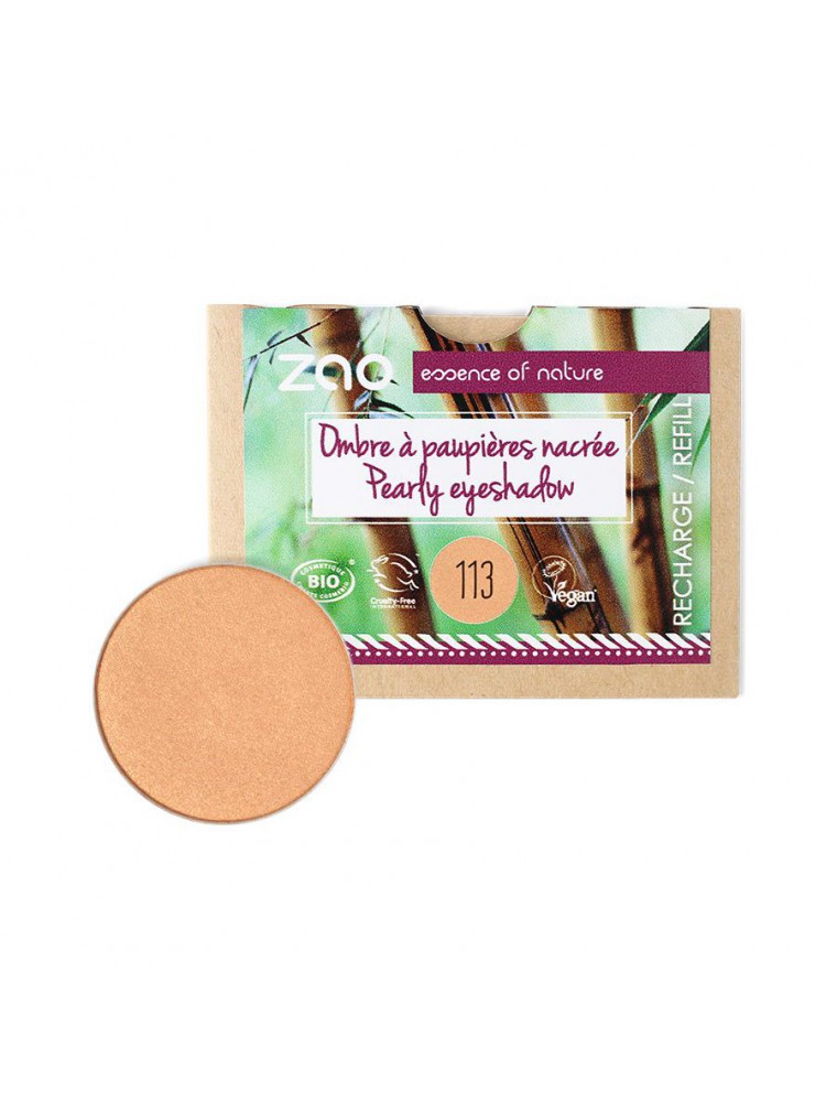 Recharge Ombre à paupières nacrée Bio - Or cuivré 113 3 grammes - Zao Make-up Recharge Ombre à paupières nacrée Bio - Or cuivré 113 3 grammes - Zao Make-up