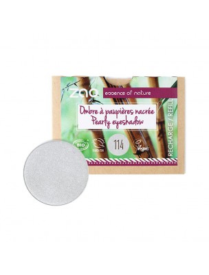 Recharge Ombre à paupières nacrée Bio - Argent 114 3 grammes - Zao Make-up