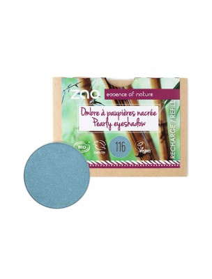Image de Recharge Ombre à paupières nacrée Bio - Bleu jeans 116 3 grammes - Zao Make-up depuis Ombres à paupières et fixateurs naturels | Achetez en ligne | Maquillage naturel
