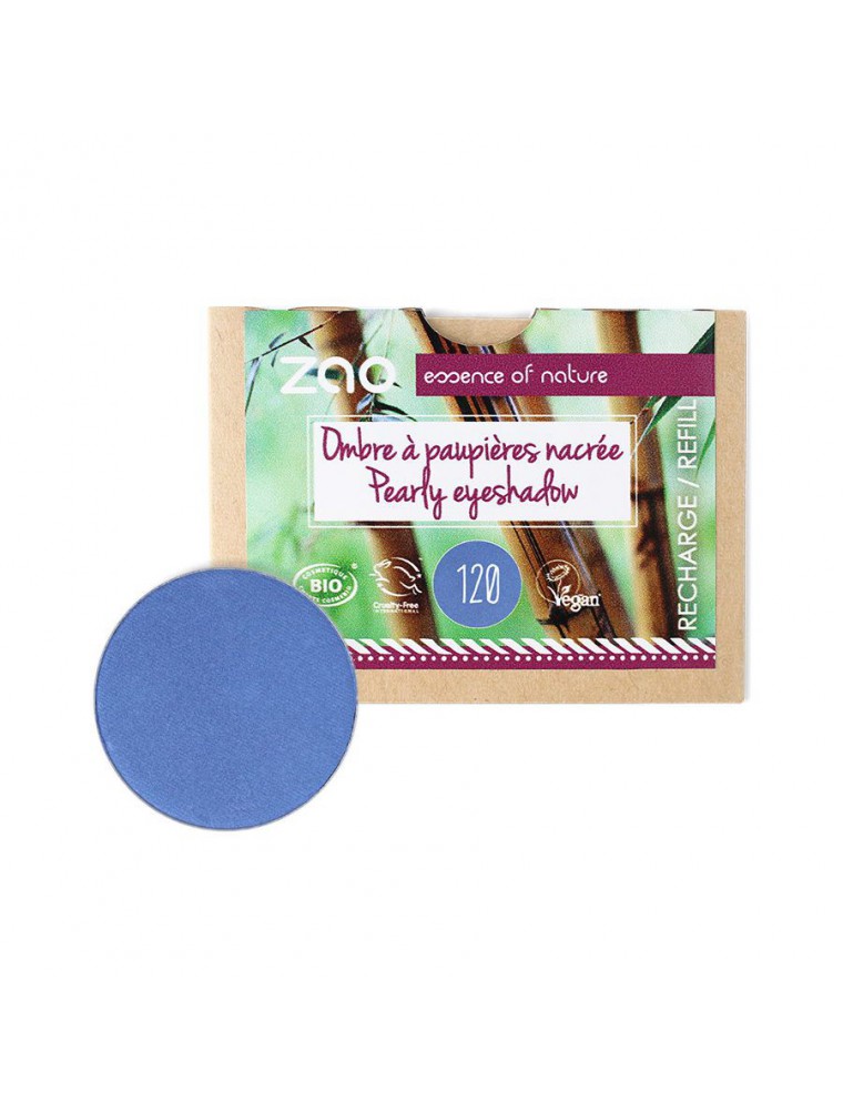 Recharge Ombre à paupières nacrée Bio - Bleu Roy 120 3 grammes - Zao Make-up Recharge Ombre à paupières nacrée Bio - Bleu Roy 120 3 grammes - Zao Make-up