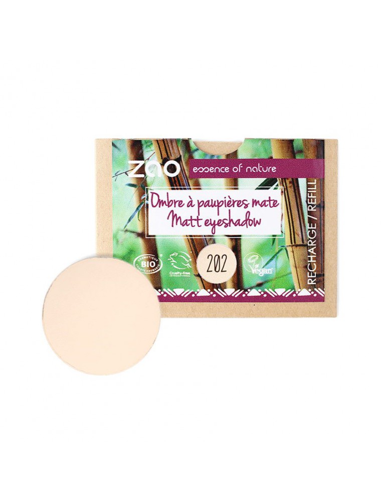 Recharge Ombre à paupières mate Bio - Brun beige 202 3 grammes - Zao Make-up Recharge Ombre à paupières mate Bio - Brun beige 202 3 grammes - Zao Make-up