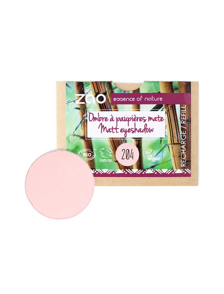 Recharge Ombre à paupières mate Bio - Vieux rose doré 204 3 grammes - Zao Make-up Recharge Ombre à paupières mate Bio - Vieux rose doré 204 3 grammes - Zao Make-up