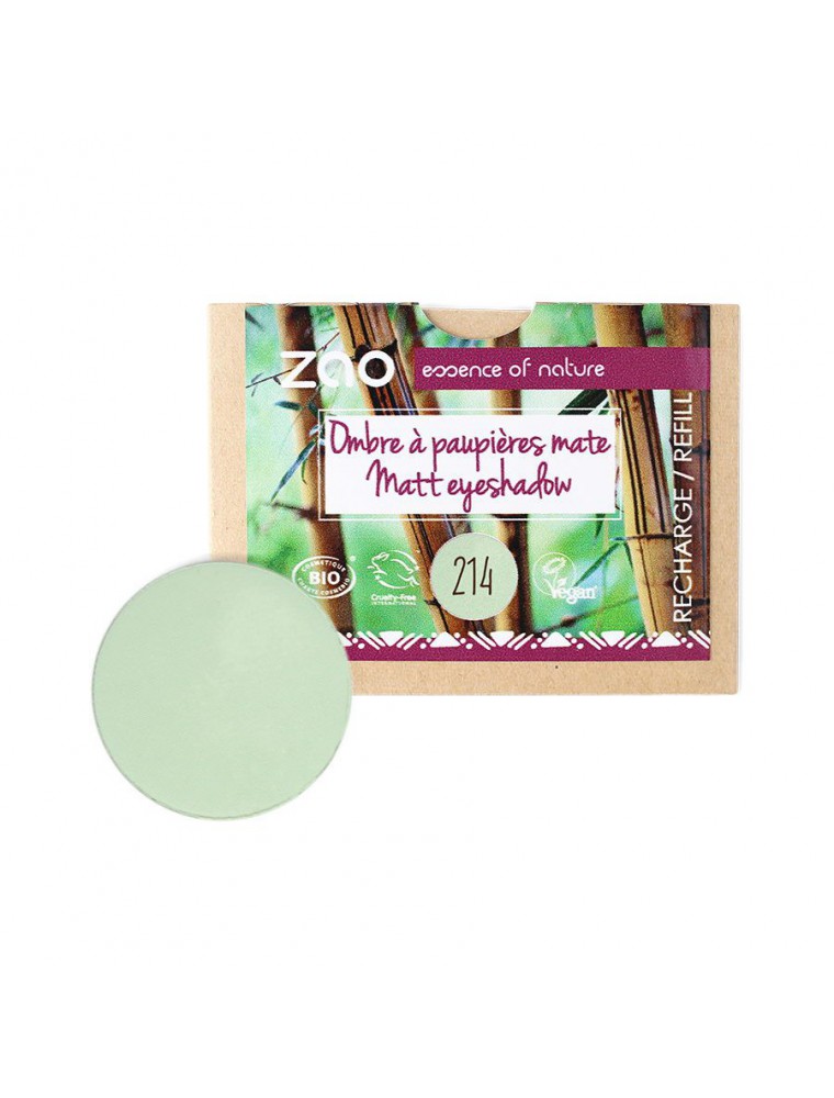 Recharge Ombre à paupières mate Bio - Vert d'eau 214 3 grammes - Zao Make-up Recharge Ombre à paupières mate Bio - Vert d'eau 214 3 grammes - Zao Make-up