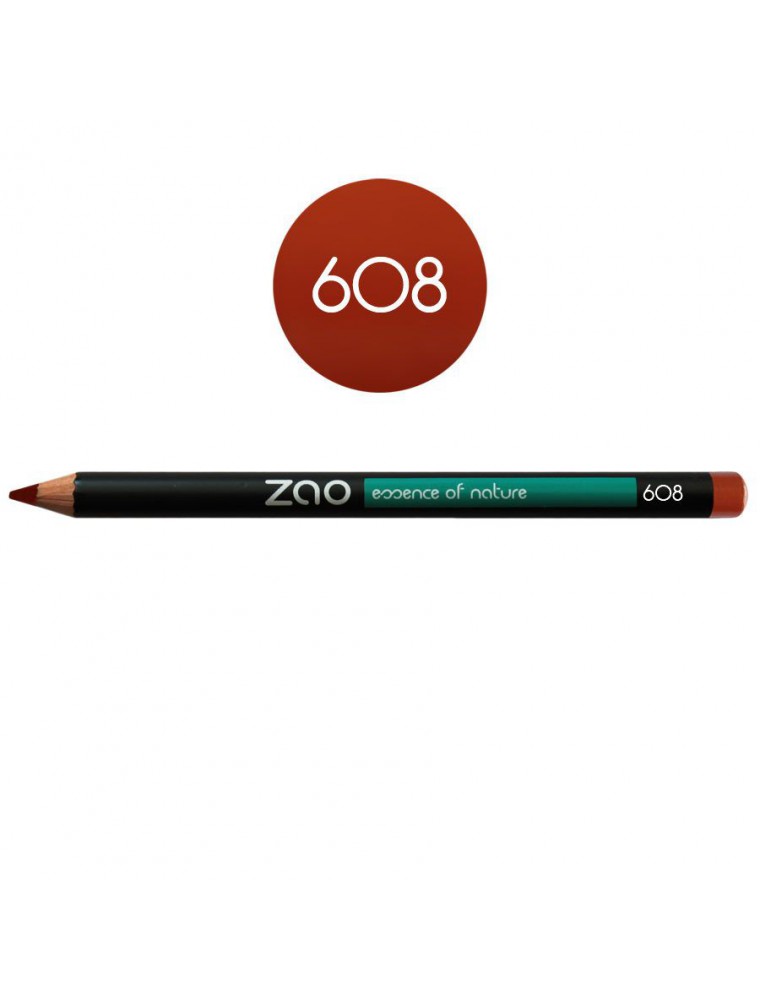 Crayon Bio - Brun orangé 608 1,14 grammes - Zao Make-up Crayon Bio - Brun orangé 608 1,14 grammes - Zao Make-up