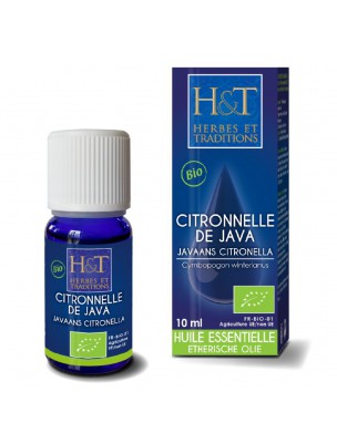 Image de Citronnelle de Java Bio - Huile essentielle de Cymbopogon winterianus 10 ml - Herbes et Traditions via Neem Bio - Huile végétale de Melia Azadirachta 50 ml - Herbes et Traditions