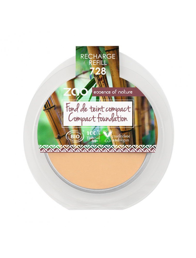 Recharge Fond de Teint Compact Bio - Très clair ocre 728 6 grammes - Zao Make-up Recharge Fond de Teint Compact Bio - Très clair ocre 728 6 grammes - Zao Make-up