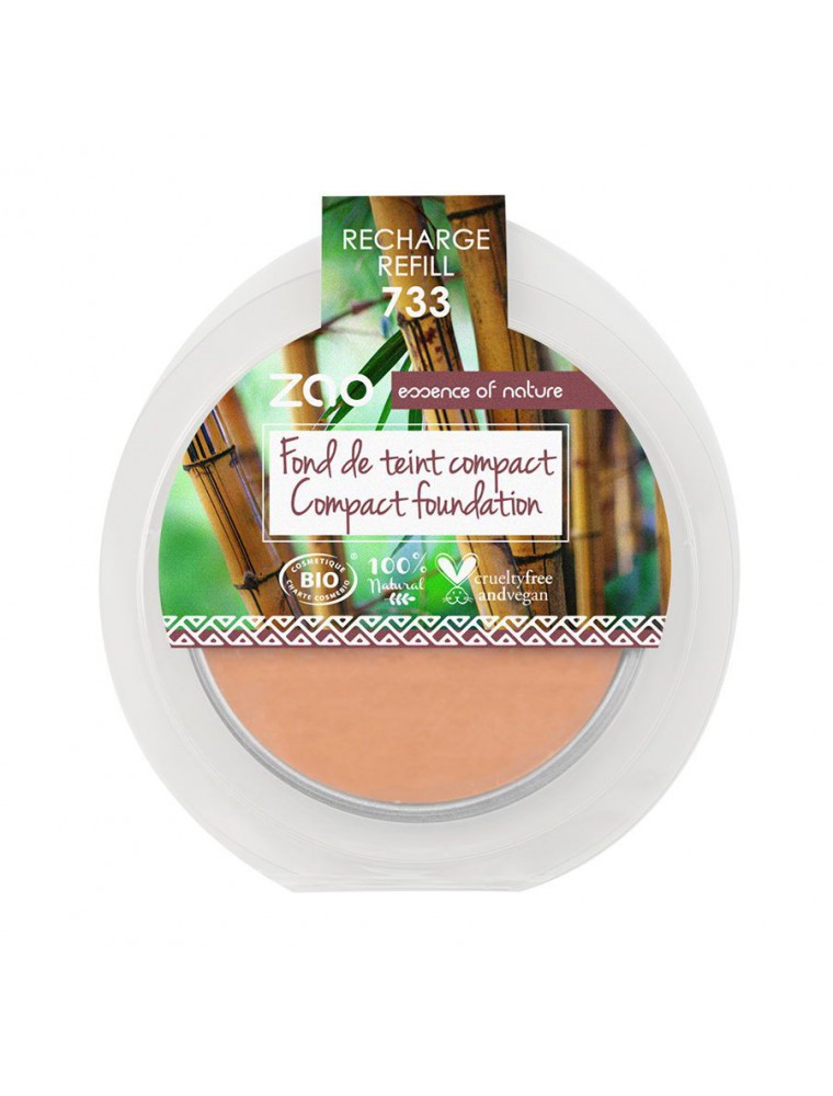 Recharge Fond de Teint Compact Bio - Neutre 733 6 grammes - Zao Make-up Recharge Fond de Teint Compact Bio - Neutre 733 6 grammes - Zao Make-up